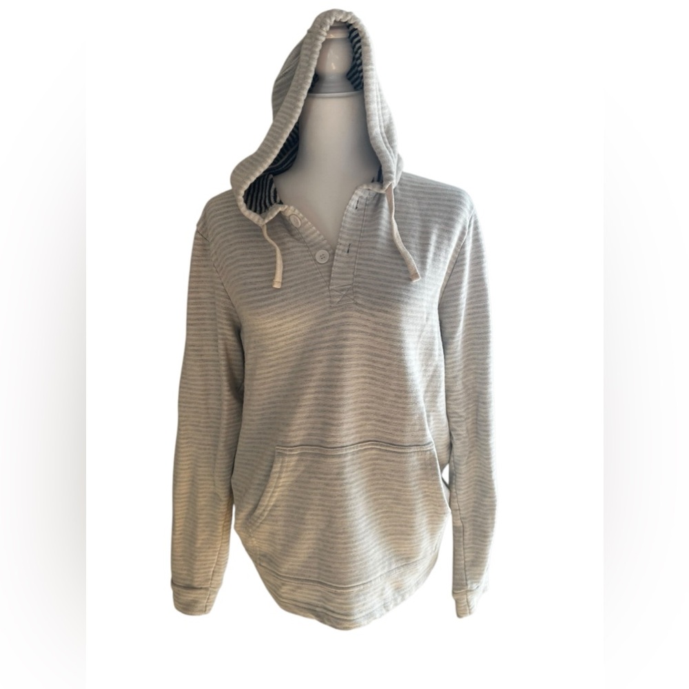 Marine layer hoodie womens SZ small grunge casual comfy blue white coastal relax - Picture 2 of 14
